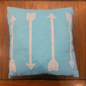 Blue Arrow Pattern Throw Pillow